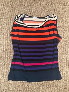Calvin Klein Multicolor Striped Sleeveless Tank